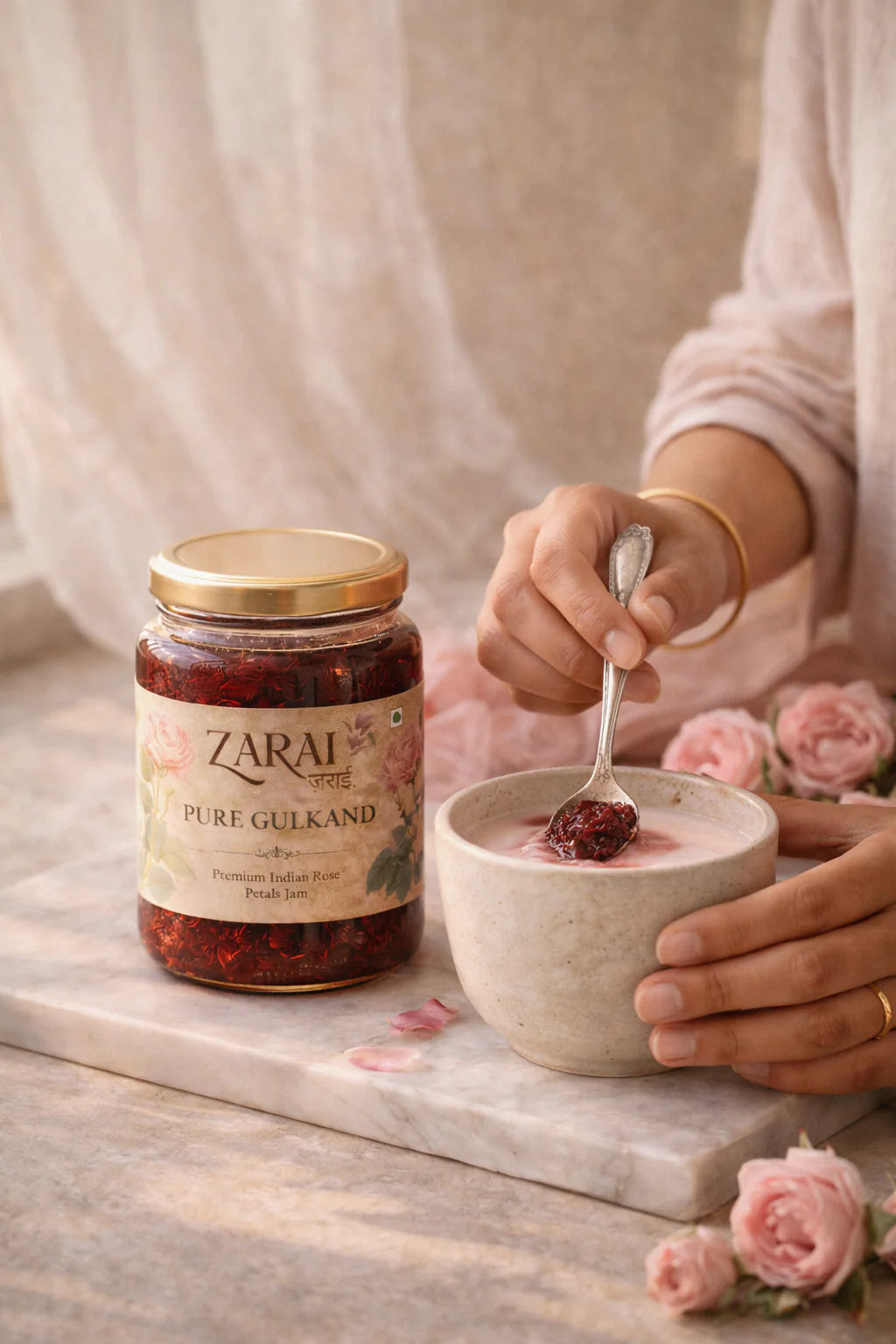 Zarai Pure Gulkand — close-up of premium rose petal jam