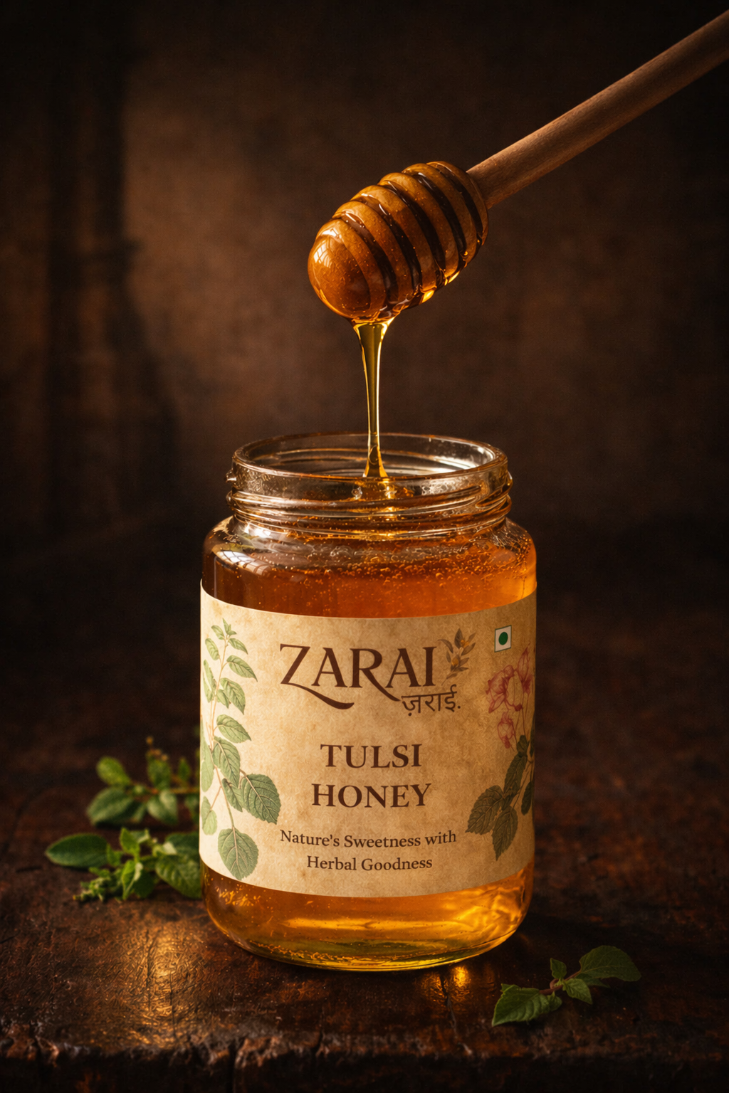 Zarai Tulsi Honey — premium wellness honey with Tulsi leaves